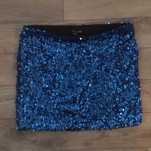 Forever 21 blue sequin mini skirt
